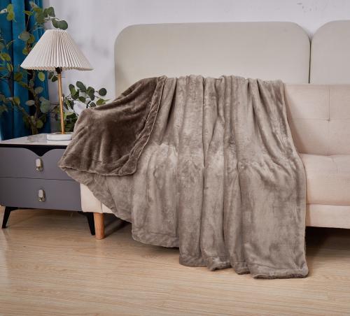 بطانية شتوي فرو ناعم بني