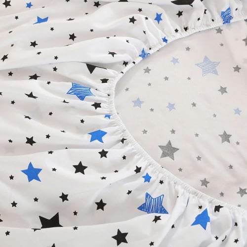 مفرش أطفال تيمون صيفي مفرد ونص أزرق وأبيض برسومات...