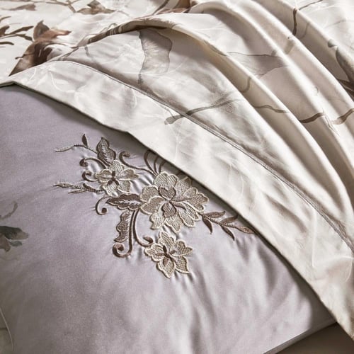 مفرش إشراق صيفي مزدوج قطن تنسل فاخر كريمي برسومات...