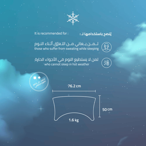 وسادة برد الفندقية من الفوم المرن لون أبيض