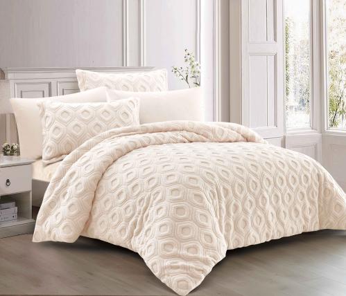 مفرش سالي شتوي مزدوج فرو كريمي عدد القطع 6