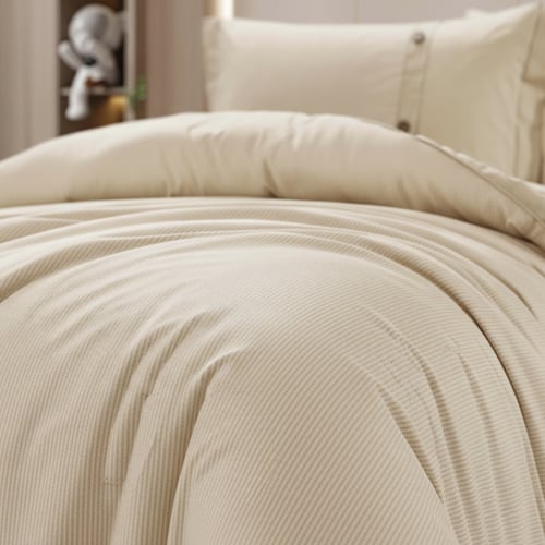 مفرش إشراقة صيفي مفرد ونص قطن بيج عدد القطع 4