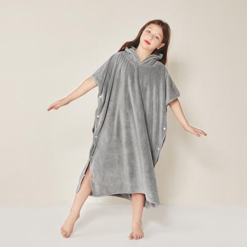 منشفة كابا ريفي بأزرار و غطاء رأس رمادي طقطق عمر 9...