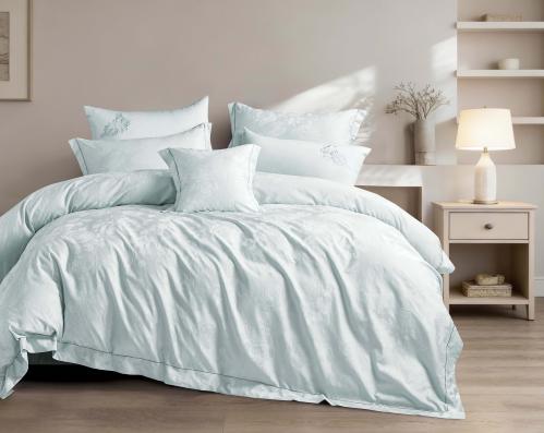 مفرش هتون قطن فاخر مزدوج تركواز عدد القطع 7