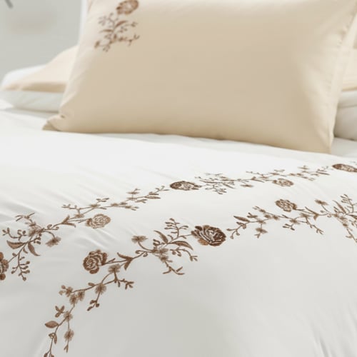 مفرش شاهلا صيفي مزدوج أوف وايت وبيج عدد القطع 6