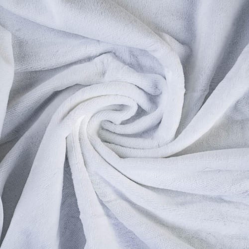 طقم منشفة قطن 100% مطرز أبيض 3 قطع