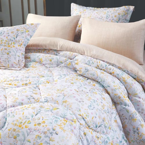 مفرش نوفا صيفي كريمي برسومات الزهور