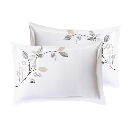 مفرش زمرد صيفي مزدوج مطرز أبيض وتيفاني عدد القطع 1...