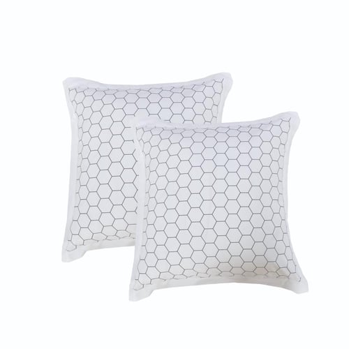 مفرش تانجير فائق النعومة مزدوج أبيض وأزرق مطرز عدد...