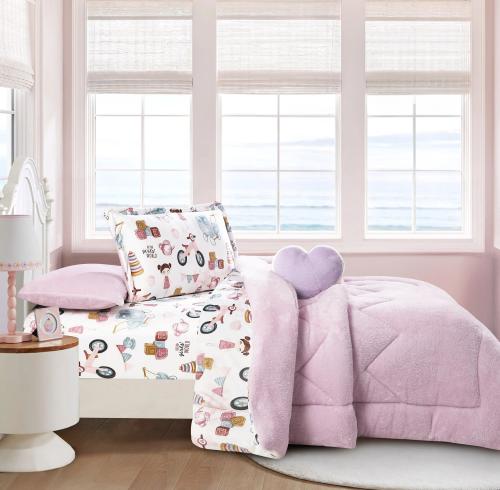 مفرش لوميرا أطفال شتوي مفرد ونص موف عدد القطع 5