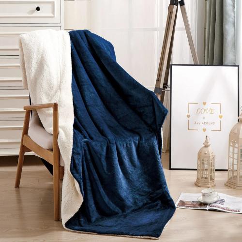 بطانية بونيتا خفيفة فرو مفرد ونص كحلي مقاس 180 × 2...