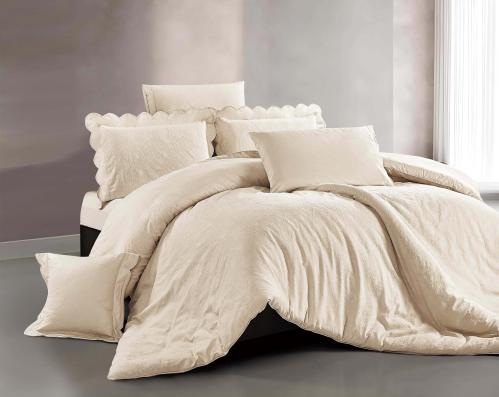 مفرش رانا مزدوج قطن بيج فاتح عدد القطع 7