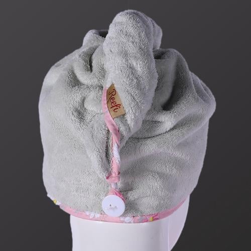 منشفة لف شعر ريفي فستقي برسومات زهور 65 × 25 سم