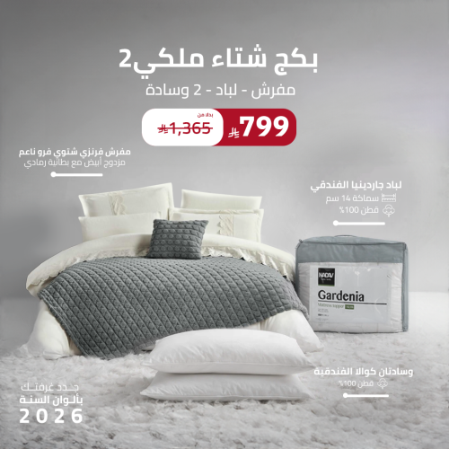 بكج شتاء ملكي 2 ( مفرش - لباد - 2 وسادة )