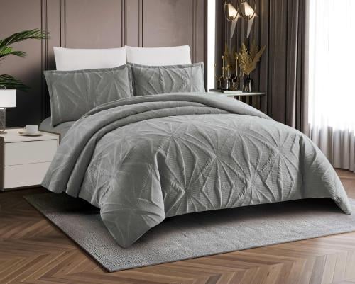 مفرش سوفا شتوي مزدوج خامة مخمل لون رصاصي