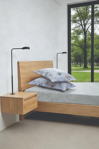 مفرش نوفا صيفي سماوي ورصاصي برسومات الزهور