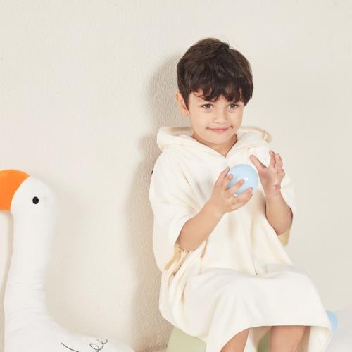 منشفة كابا أطفال ريفي بأزرار بلاستيك و غطاء رأس بي...