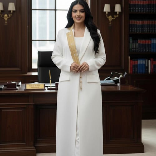 عباية سمو باللون الأبيض