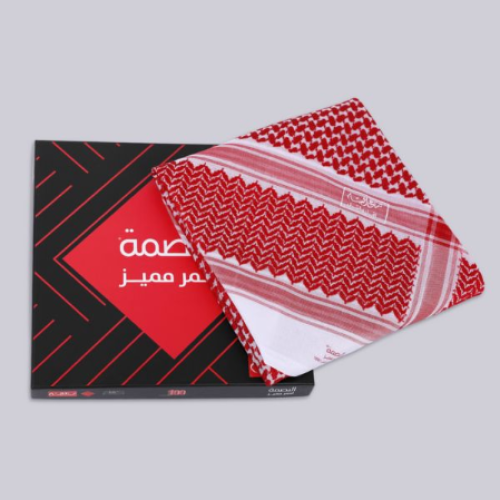 Basmah red distinguished English headscarf