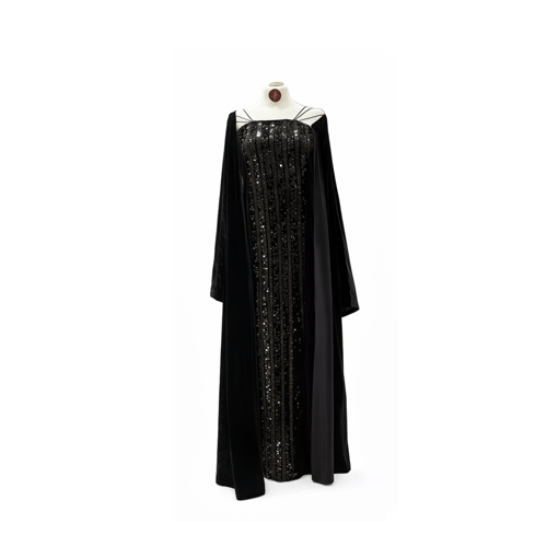 Black abaya two pieces (Free size up to S)