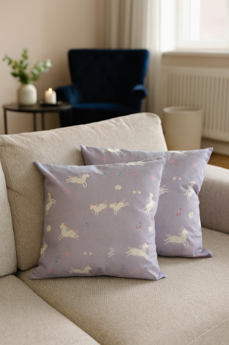 Cushions stuffed with horse illustration prints