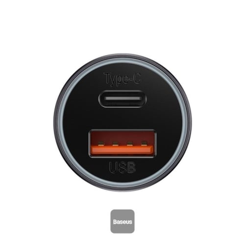 شاحن سيارة بقوة 60W بمنفذ تايب سي و منفذ USB من Ba...
