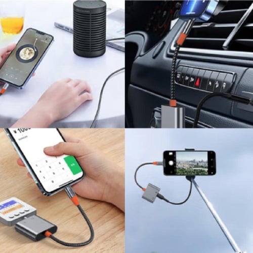 وصلة منفذ لايتنيج الى لايتنج ومنفذ AUX من WIWU