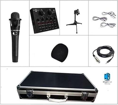 مجموعة ميكروفون سلكي مع حامل V8-E300