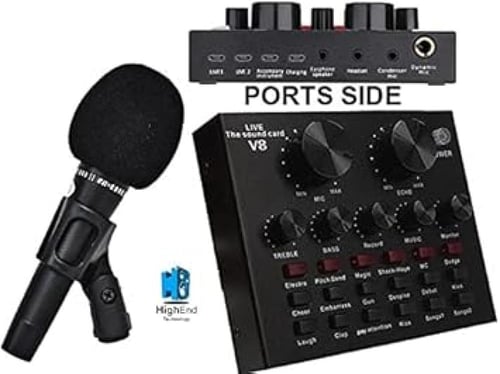 مجموعة ميكروفون سلكي مع حامل V8-E300