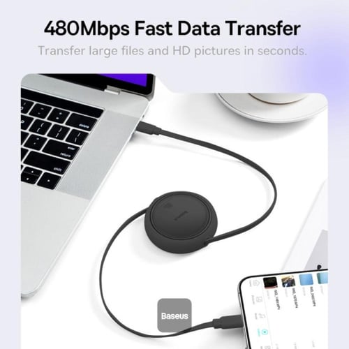 سلك قابل للسحب تايب سي بطول 1 متر 100W من Baseus
