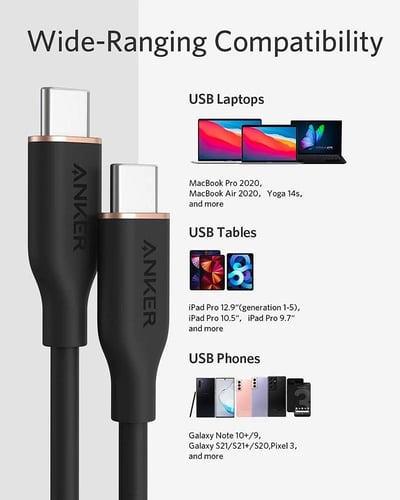 سلك باور لاين فلو تايب سي جهتين 1.8 متر من ANKER