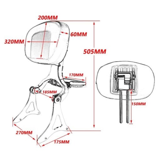 Chrome Driver/Passenger Backrest Series (Touring 1...