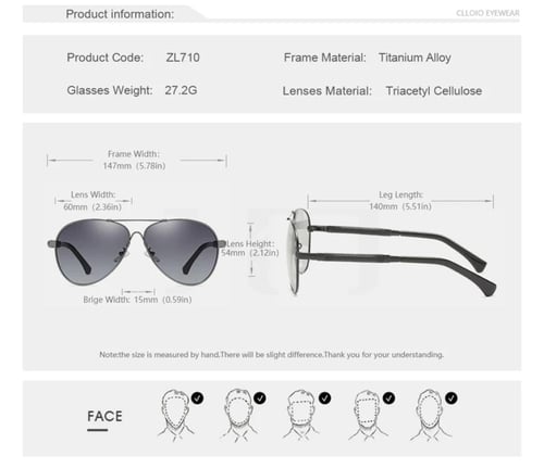 نظارة شمسية رجالية متغيرة اللون .