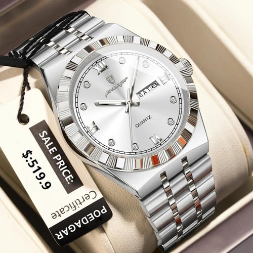 ساعة كوارتز للرجال مقاومة للماء ومضيئة .