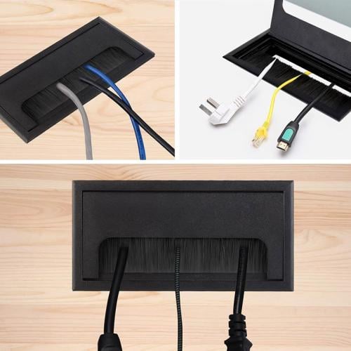 علبة تنظيم الأسلاك المكتبية – ألمنيوم أسود