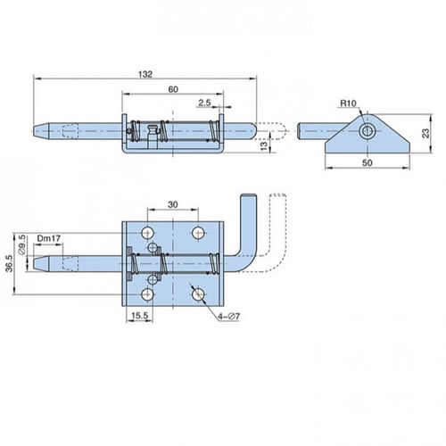 مزلاج نابضي قوي للأبواب المعدنية