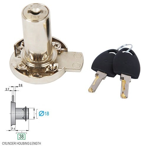 قفل درج دائري خشبي (قطر Ø18 مم)