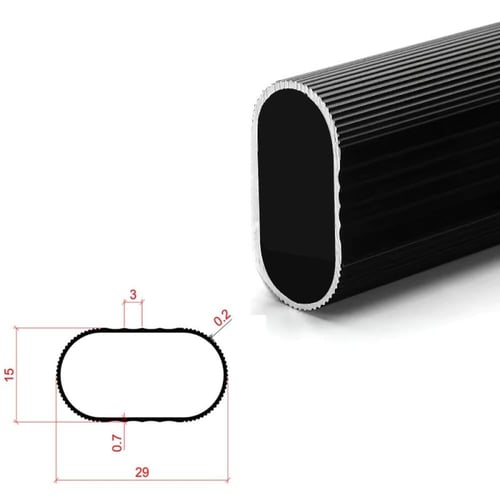 ماصورة بيضاوي المنيوم طول 3 متر