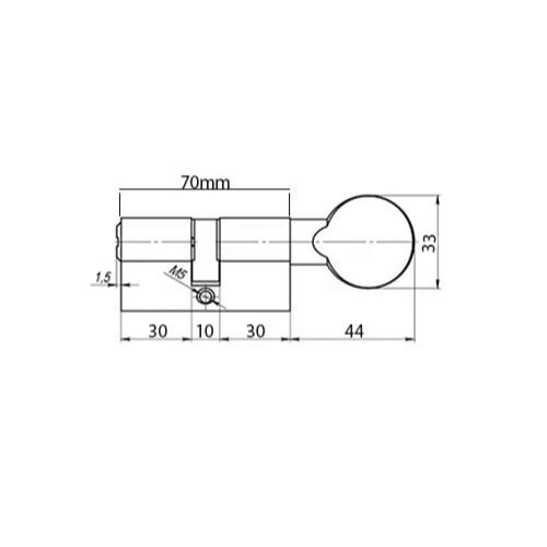 قلب كيلون بمقبض داخلي بدون مفتاح – مقاس 70 ملم