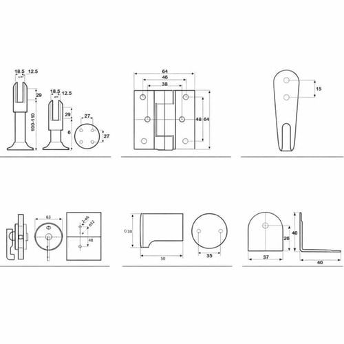 طقم فواصل دورات المياه ستانلس ستيل