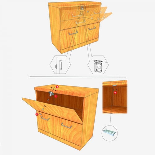 قفل اثاث خشب لطش 22 ملي
