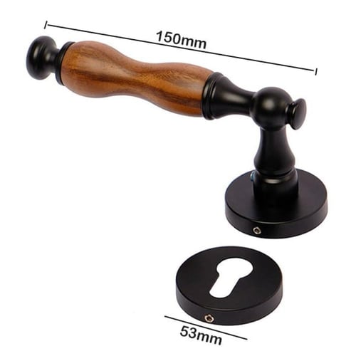 مقبض باب خشبي فاخر بتصميم كلاسيكي أنيق