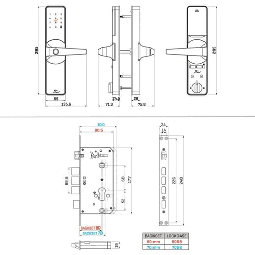 قفل باب ذكي متعدد طرق الفتح بالبصمة وكلمة المرور و...