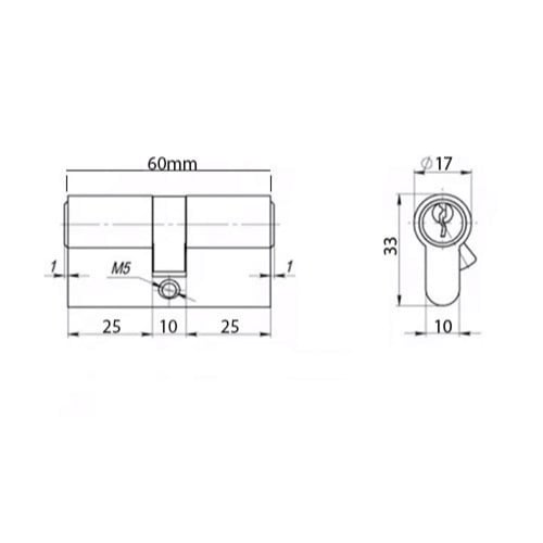 قلب كيلون مفتاح كمبيوتر جهتين 60 ملي