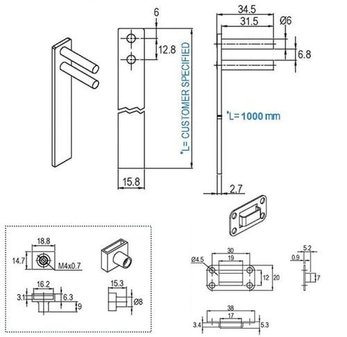 قفل اثاث خشب خابور 22 ملي القطر Ø18