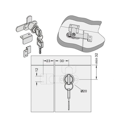 قفل دولاب خشب