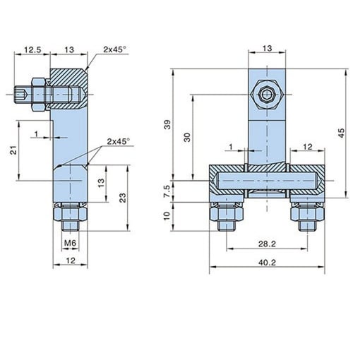 مفصلة معدنية على شكل حرف T عالية المتانة