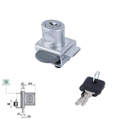 قفل اثاث زجاج درفتين