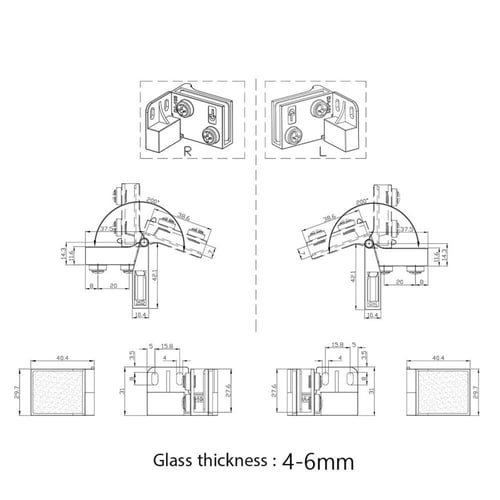 مفصلات زجاج