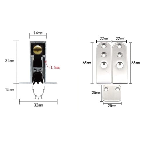 فرشة باب أوتوماتيكية من الألمنيوم – ربل أسود